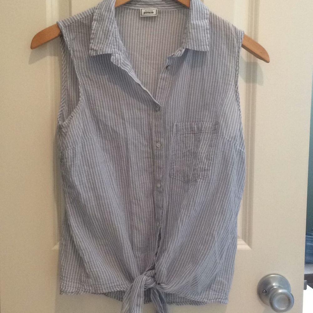 Striped white and blue blouse